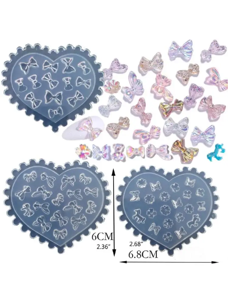 

18Pcs Silicone Mold Flower Leaves Bowtie Bear Mold Epoxy Resin Casting Mold Kit