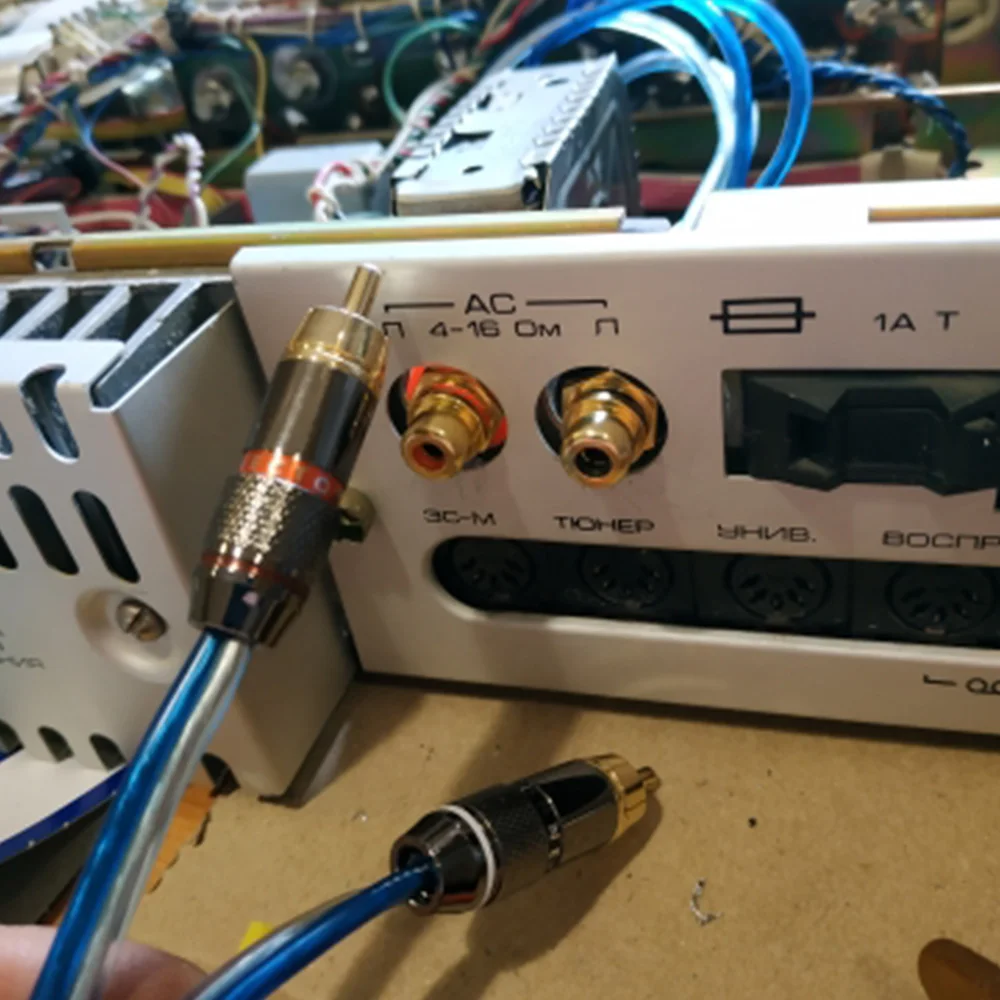 

200pcs/100pairs Gold plated RCA Jack Connector Panel Mount Chassis Audio Socket+RCA male Connector gold plating RCA male plug