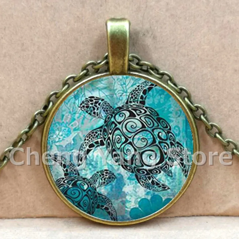 Синий океан Морская жизнь ювелирные изделия черепаха дельфин ракушка ожерелье