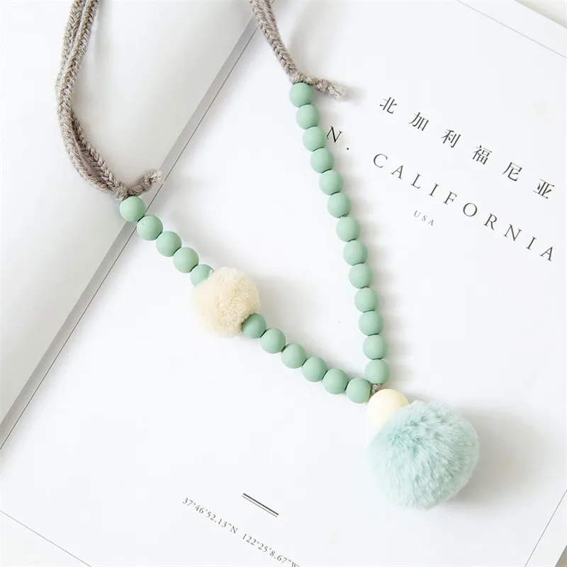 Корейский милый плюшевый шарик ручной работы акриловые шарики Детские Ожерелье
