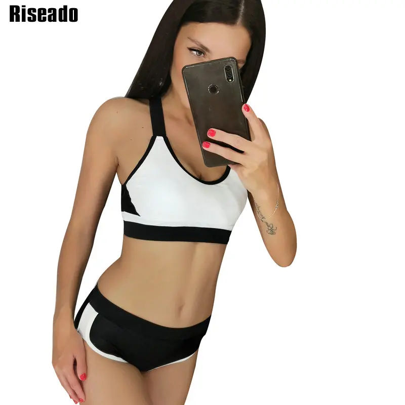 Riseado, спортивные бикини, купальник, Одноцветный, купальник для женщин, из кусков, купальники, перекрестная повязка, купальные костюмы для женщин