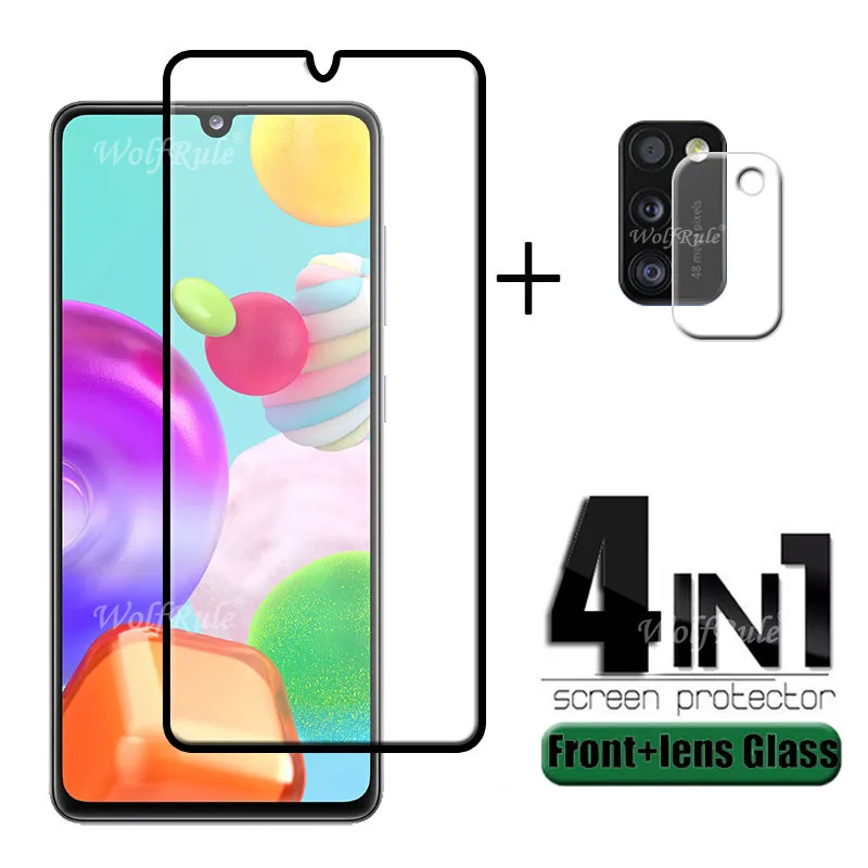 

4-in-1 For Samsung Galaxy A41 Glass For Samsung A41 HD Tempered Glass For Samsung A12 A02S A31 A51 A71 S20 FE S21 A41 Lens Glass