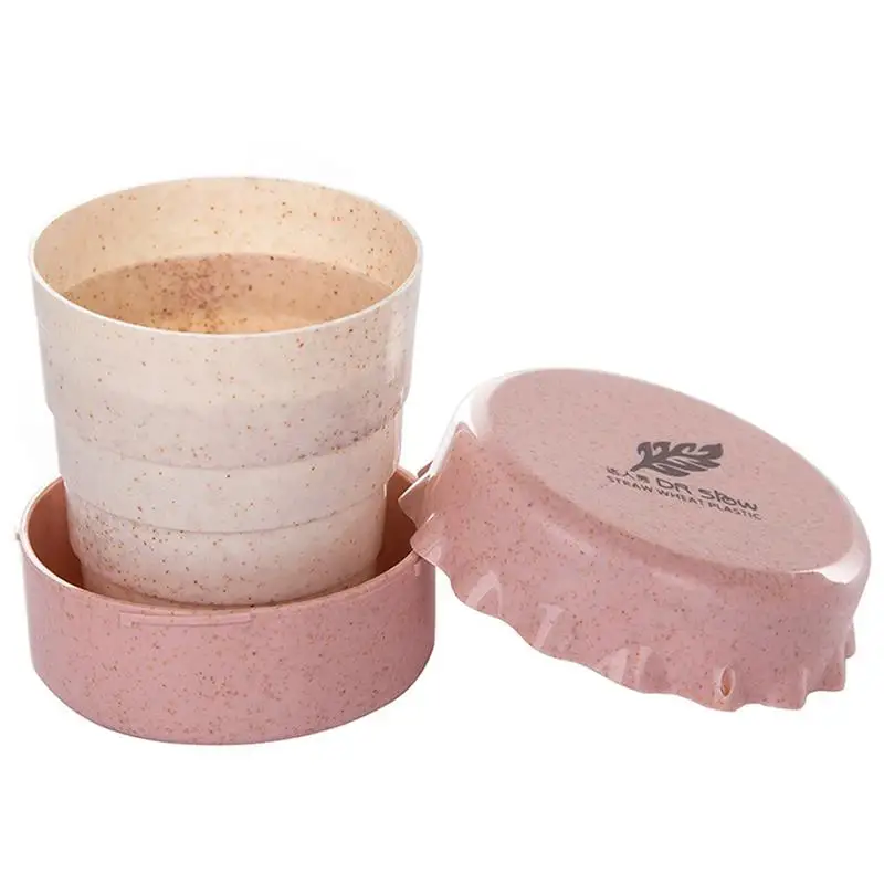 Пластиковая дорожная кофейная кружка из пшеничной соломы креативная складная