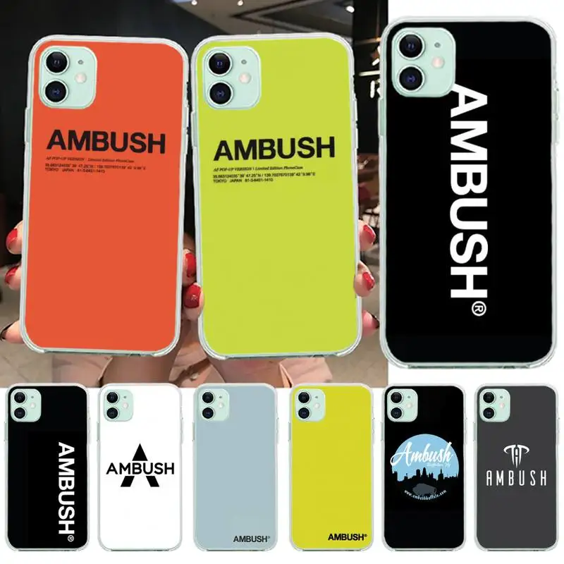 

KPUSAGRT Hot Japan trend Fashion AMBUSH Soft Rubber Phone Cover for iPhone 11 pro XS MAX 8 7 6 6S Plus X 5S SE 2020 XR cover