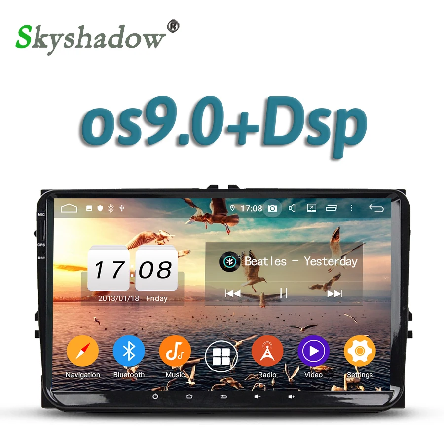 Автомобильный dvd-плеер DSP ips " Android 9,0 4 Гб ram gps карта RDS радио Bluetooth wifi для VW PASSAT Golf Multivan T5 Sharan Amarok Polo