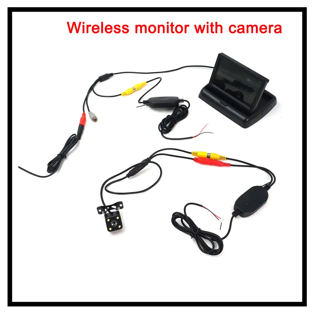 monitor wireless cam Carsanbo Wireless Rear View Camera Vehicle Foldable Monitor Video System Car Parking Monitor With Reverse Camera Optional - Цвет: monitor wireless cam