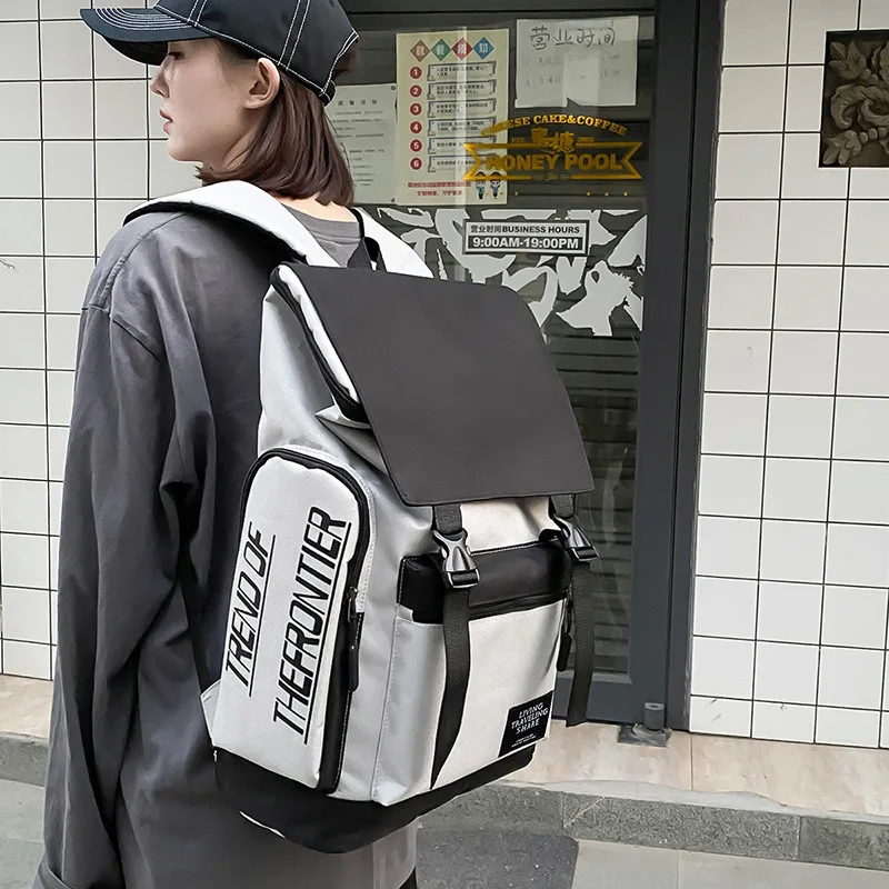 

Backpack male Korean fashion leisure travel bag high school students backpack fashion men's large capacity backpack