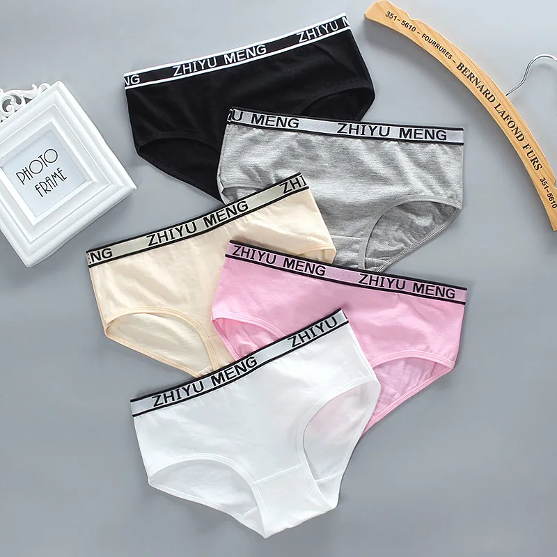 

girl panties Cotton/Spandex letter middle-waisted 14-16Y Children student Briefs pantie Underwear Underpants Kids Young Teens