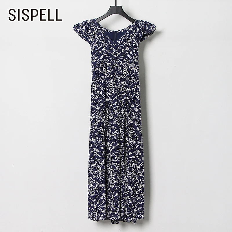 

SISPELL Patchwork Lace Dresses For Female V Neck Sleeveless High Waist Slimming Women's Vintage Dress Fashion New 2021