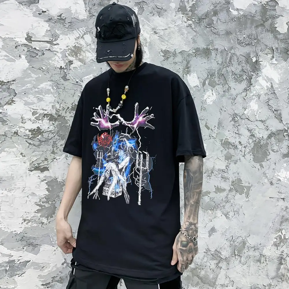 Футболка мужская с коротким рукавом Повседневная Свободная рубашка в стиле