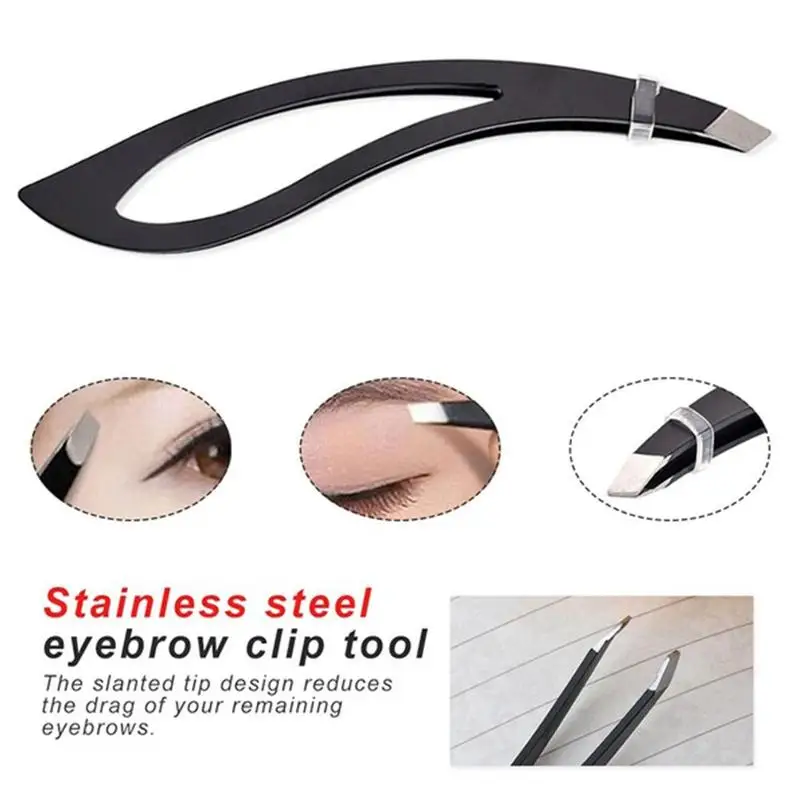 Зажим для бровей из нержавеющей стали с длинным отверстием ремонта косая красота