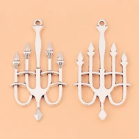 20pcslot tibetan silver candelabra candle holder charms pendants for diy necklace jewelry making accessories
