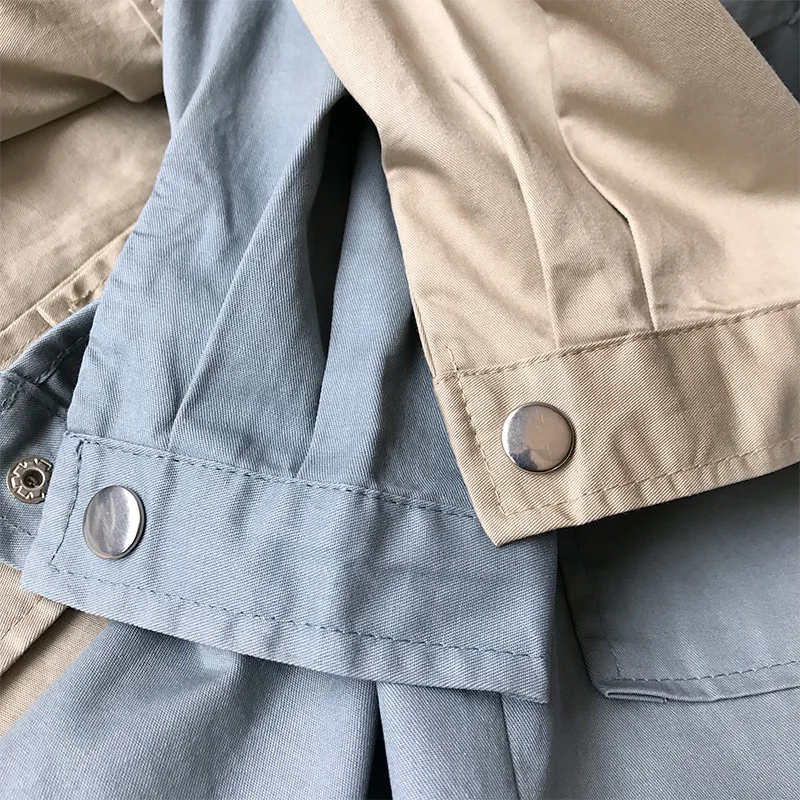 

Style Autumn BF Harajuku Windbreaker Female Long Coat For Women Students Wild Loose Tooling Trench Coats