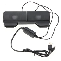 1 pair mini portable clipon usb stereo speakers line controller soundbar for laptop mp3 phone music player pc with clip