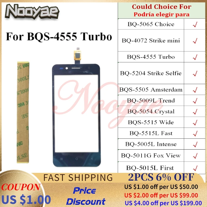 Черный сенсорный экран для BQ 5011G 5015L 5005L 5515L 5515 5065 5054 5009L 5505 5204 4555 дигитайзер