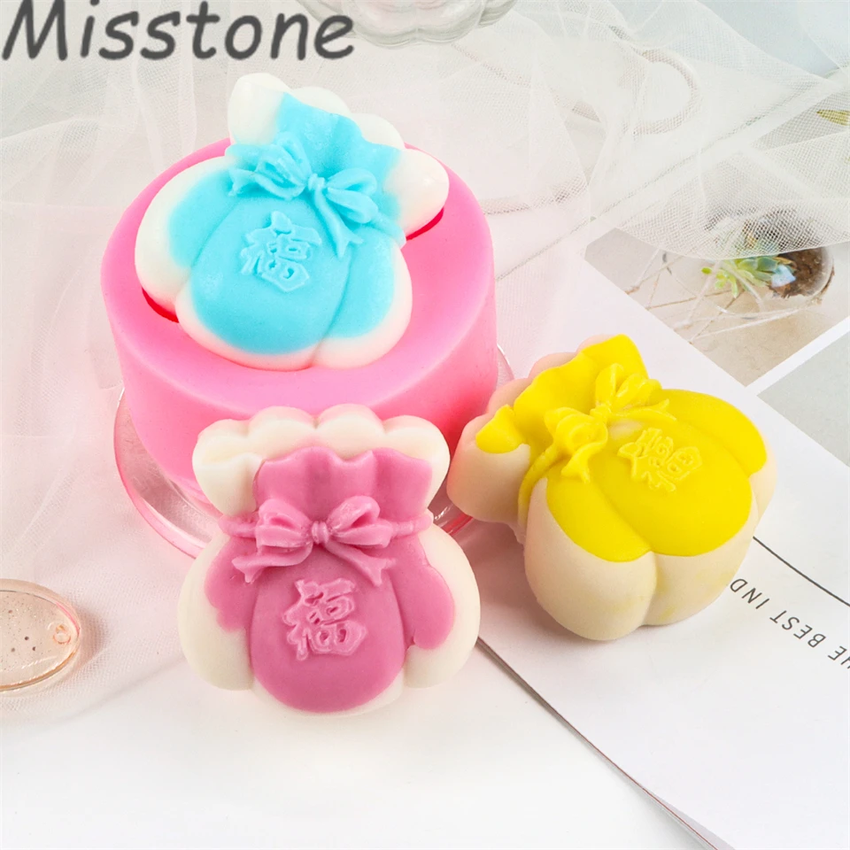 

DIYJapan Luck Bag Silicone Candle Mold Handmade Stereo Aroma Creative Blessing Art Resin Cinnabar Making Crystal Drops Of Glue