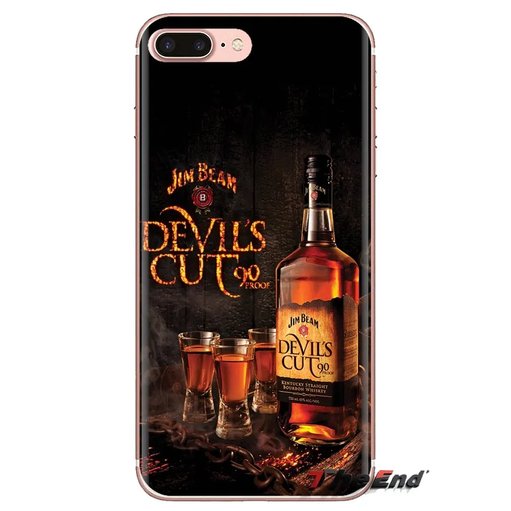 For iPod Touch Apple iPhone 4 4S 5 5S SE 5C 6 6S 7 8 X XR XS Plus MAX Soft Transparent Cases Covers drinking Jim Beam Wine |