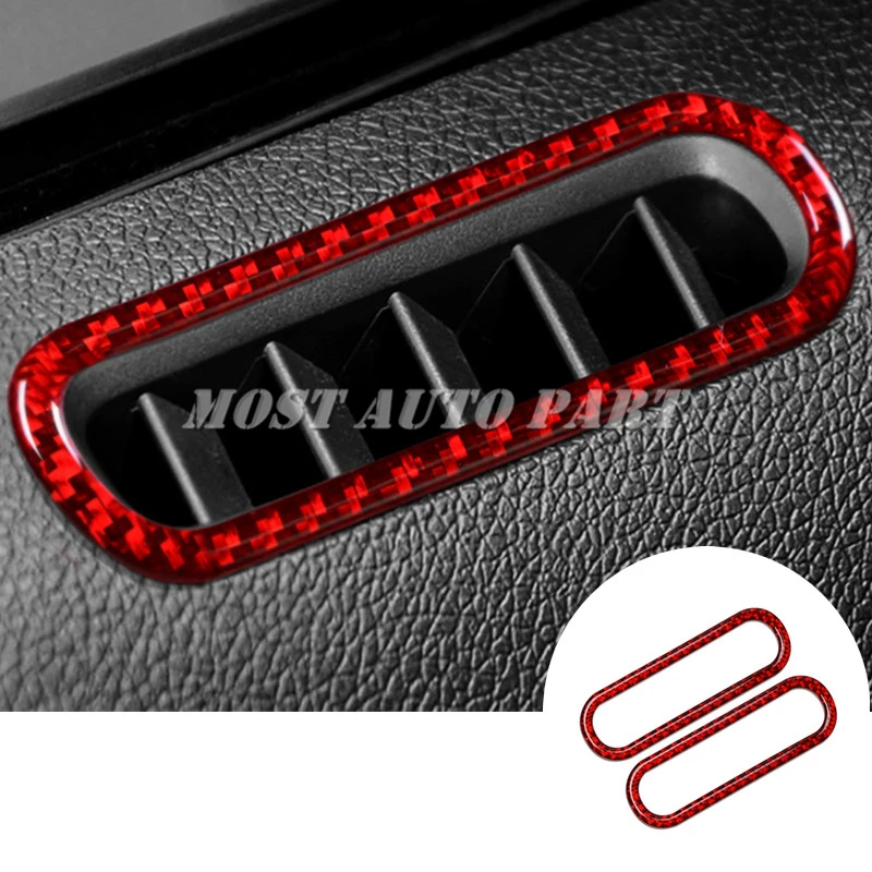 

Отделка из углеродного волокна для автомобильной двери вентиляционного отверстия, 2 шт., для Ford Mustang 2009-2013, красное/черное украшение автомоби...