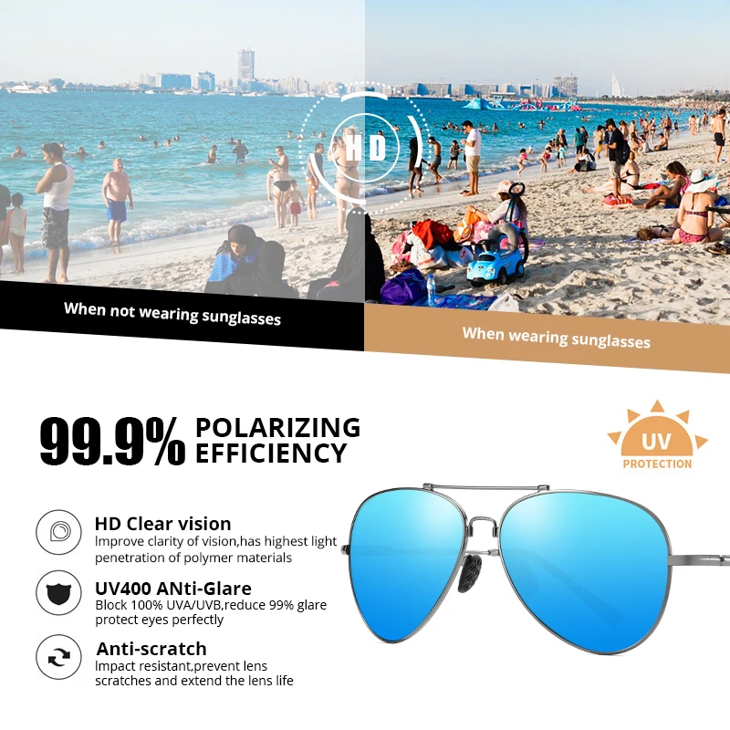 Мужские классические солнцезащитные очки-авиаторы Pro Acme поляризационные гибкие