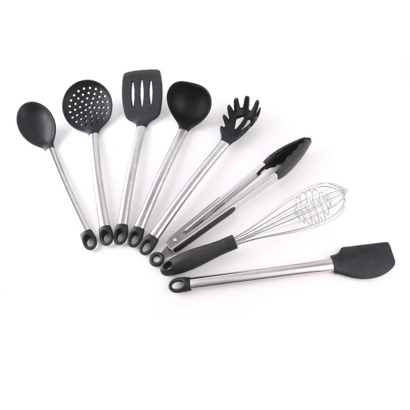 

Set of Kitchen Accessories "Anthracite Shine", 8 Items Supplies Cooking Tool Sets Tools Gadgets Dining Bar Home Garden