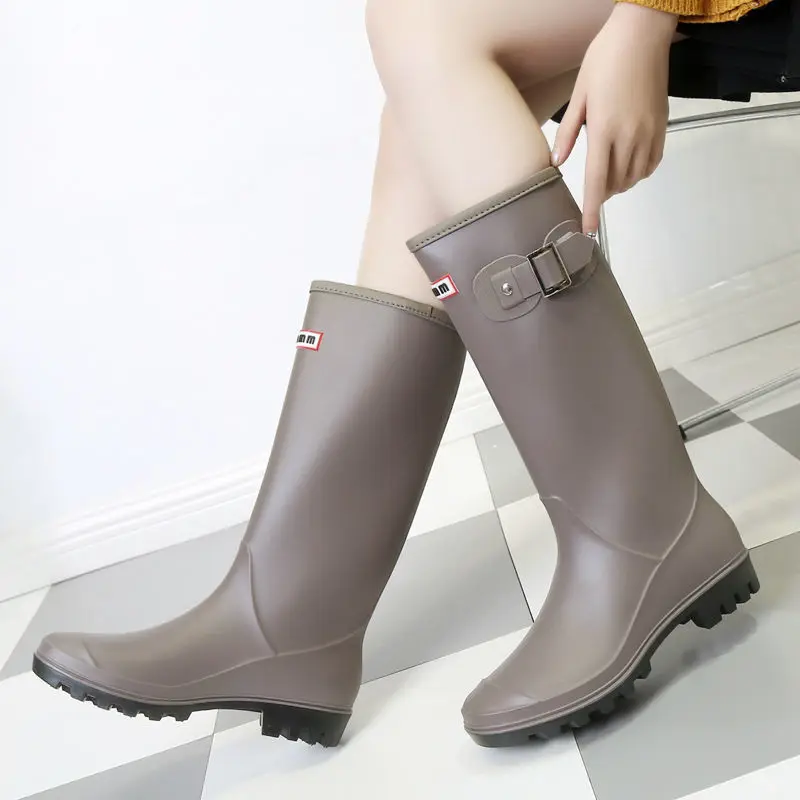 

Rain Boots Women Water Shoes Women's Fashion High Tube Adult Rain Shoes Ladies New Rubber Shoes Wear Waterproof Boots for Female