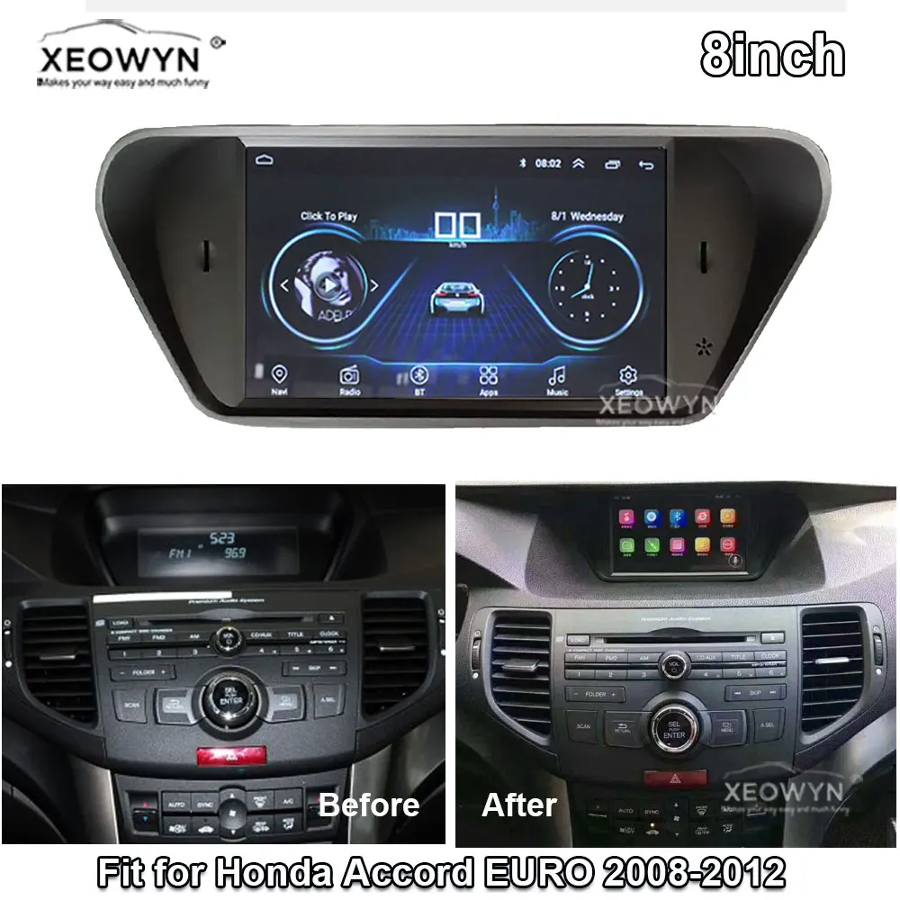 Andorid 10 для Honda Accord 8 euro 2009 2010 2011 2012 2013 2014 мультимедийный плеер acura tsx Автомагнитола GPS