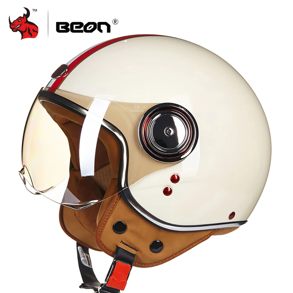 BEON мотоциклетный шлем Chopper 3/4 с открытым лицом винтажный шлем Moto Casque Casco Capacete для мужчин и женщин скутер мотоциклетный шлем