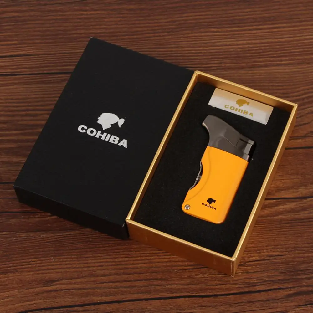 COHIBA Бутановая газовая зажигалка для сигар 1 струйная Зажигалка сигарет