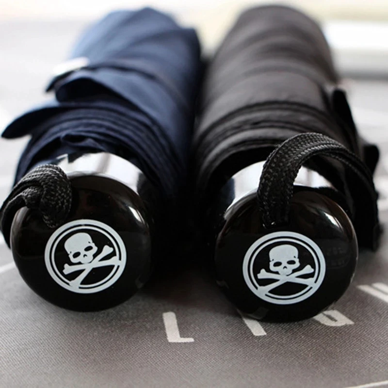 Черный зонт с черепом высокого качества дизайнерский индивидуальный Зонт сделай