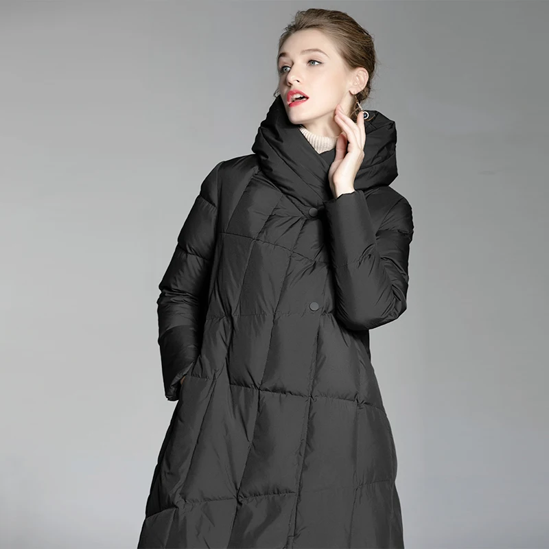New Arrival Down Coat Winter Jacket Women's Mid-length Fashion Over The Knee Cape Women's Loose Thick