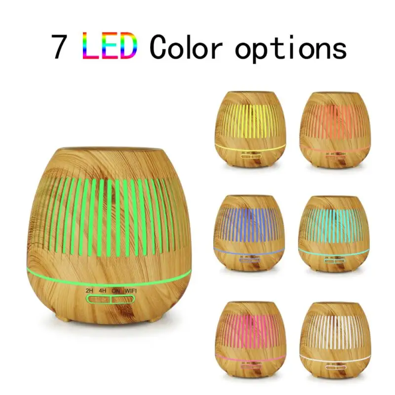 

Tuya Humidifier Essential Aroma Oil Diffuser Ultrasonic Wood Grain Air Humidifier USB Mist Maker LED Night Light for Office Home