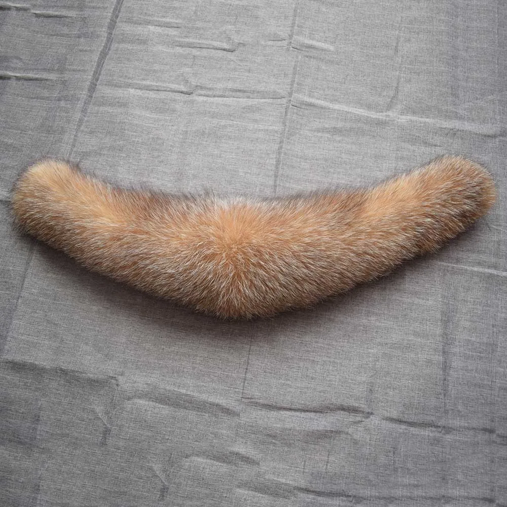 MS.Minshu Natural Fox Fur Collar For Hood Big Size Dense Genuine skin New Design Real |