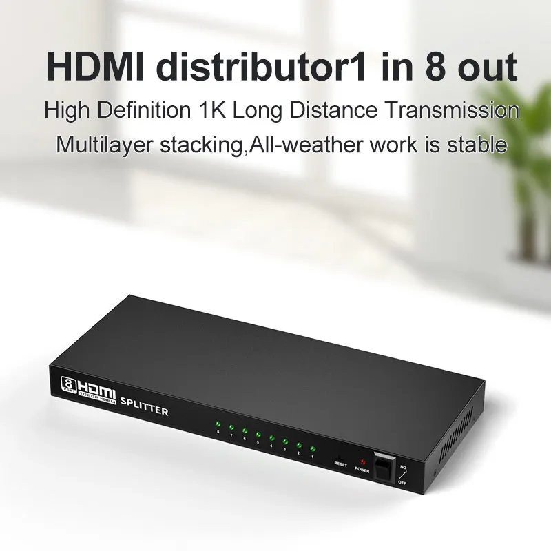 1x8 HDMI сплиттер один вход и восемь выходов усилитель аудио видео сплиттера