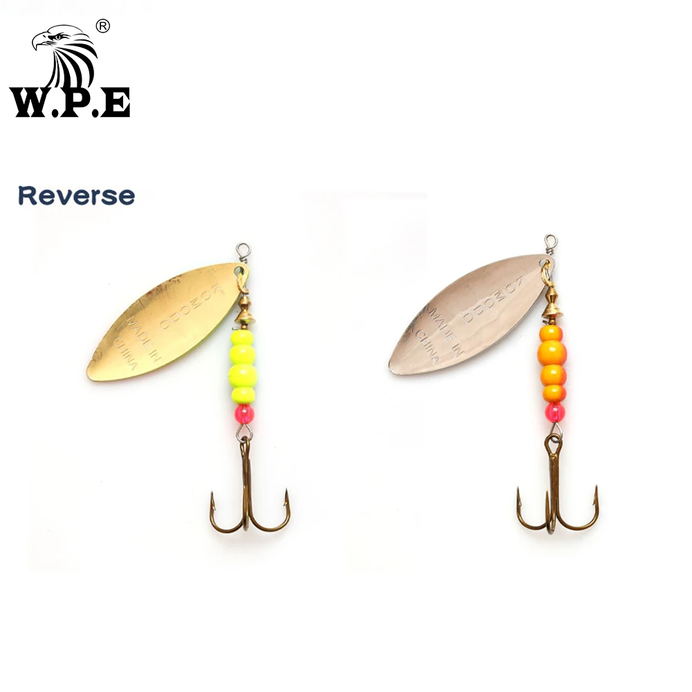W.P.E KOMODO Spinner Lure 1pcs 12.6g/17.3g/27.2g Spoon Lure Brass Metal Fishing Lure Hard Bait Carp Fishing Pesca Pike Wobblers