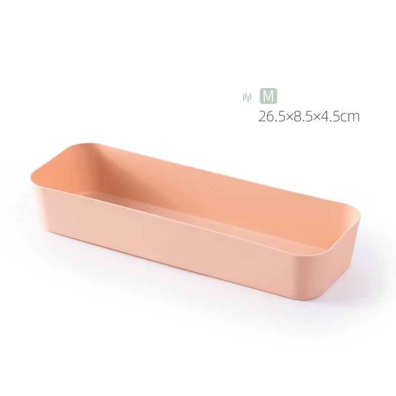 Medium pink BNBS пластиковый поднос для сервировки столовых приборов, органайзер для хранения столовых приборов, поднос для доуеров, Кухонные цифровые аксессуары, ящик для косметики - Цвет: Medium pink