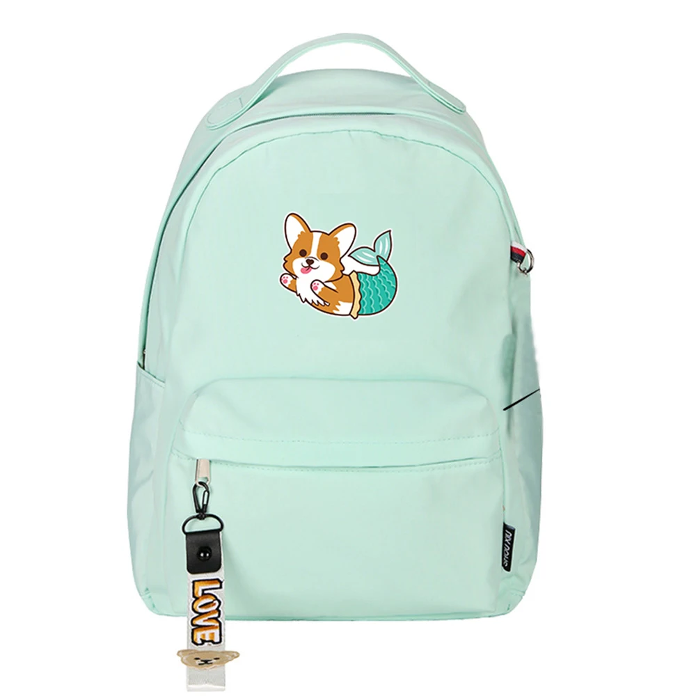 Женский нейлоновый рюкзак милый школьный ранец Хаски корги конфетных цветов с