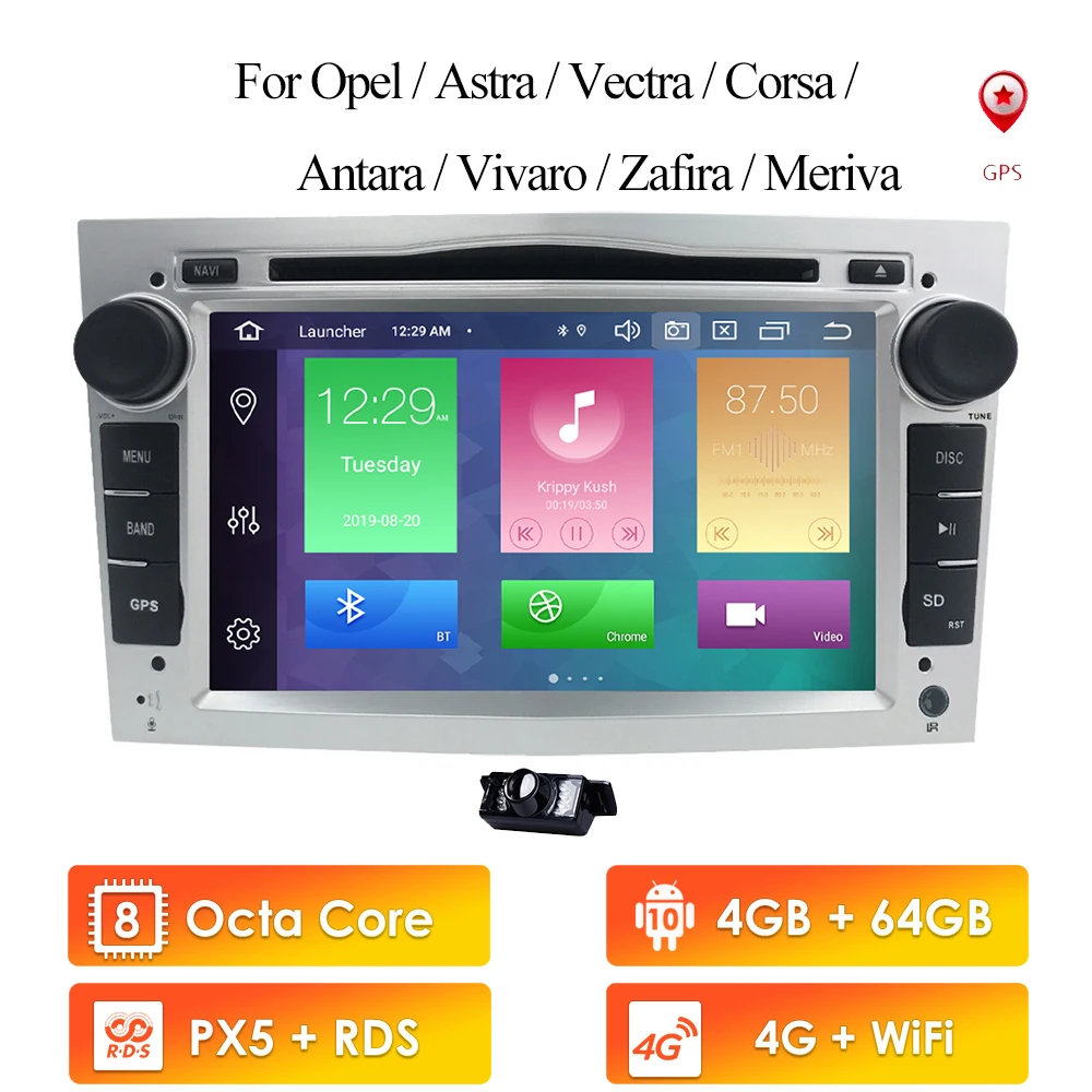 Hizpo 2 Din 4G 64G Android 10 Автомобильный DVD Радио стерео плеер для Opel Astra H G J Vectra Antara Zafira Corsa