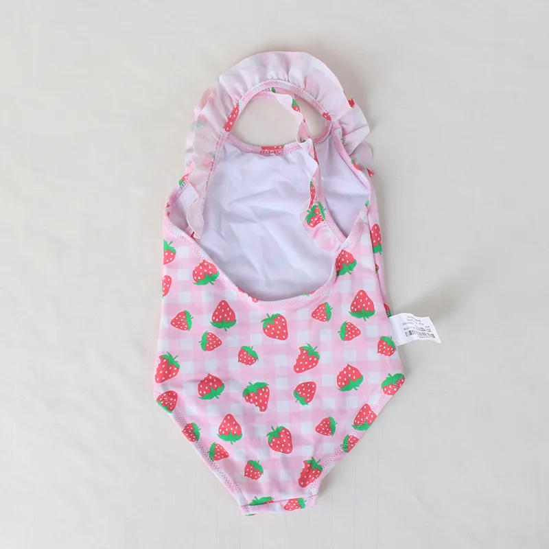 Sweet Baby Swimwear Girls Strawberry Ruffles One Piece Swimsuit Cross Back Bathing Suit for Toddler | Спорт и развлечения