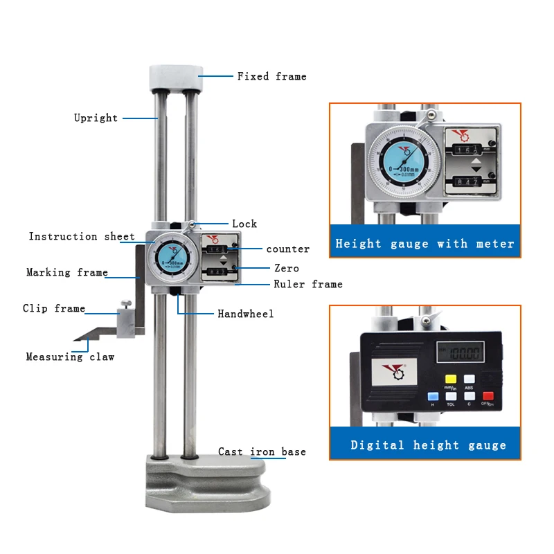 

Double Column Digital Height Gauge accessory 0-300mm 0.01mmTable Height Ruler High Precision Double Column Table Height Ruler