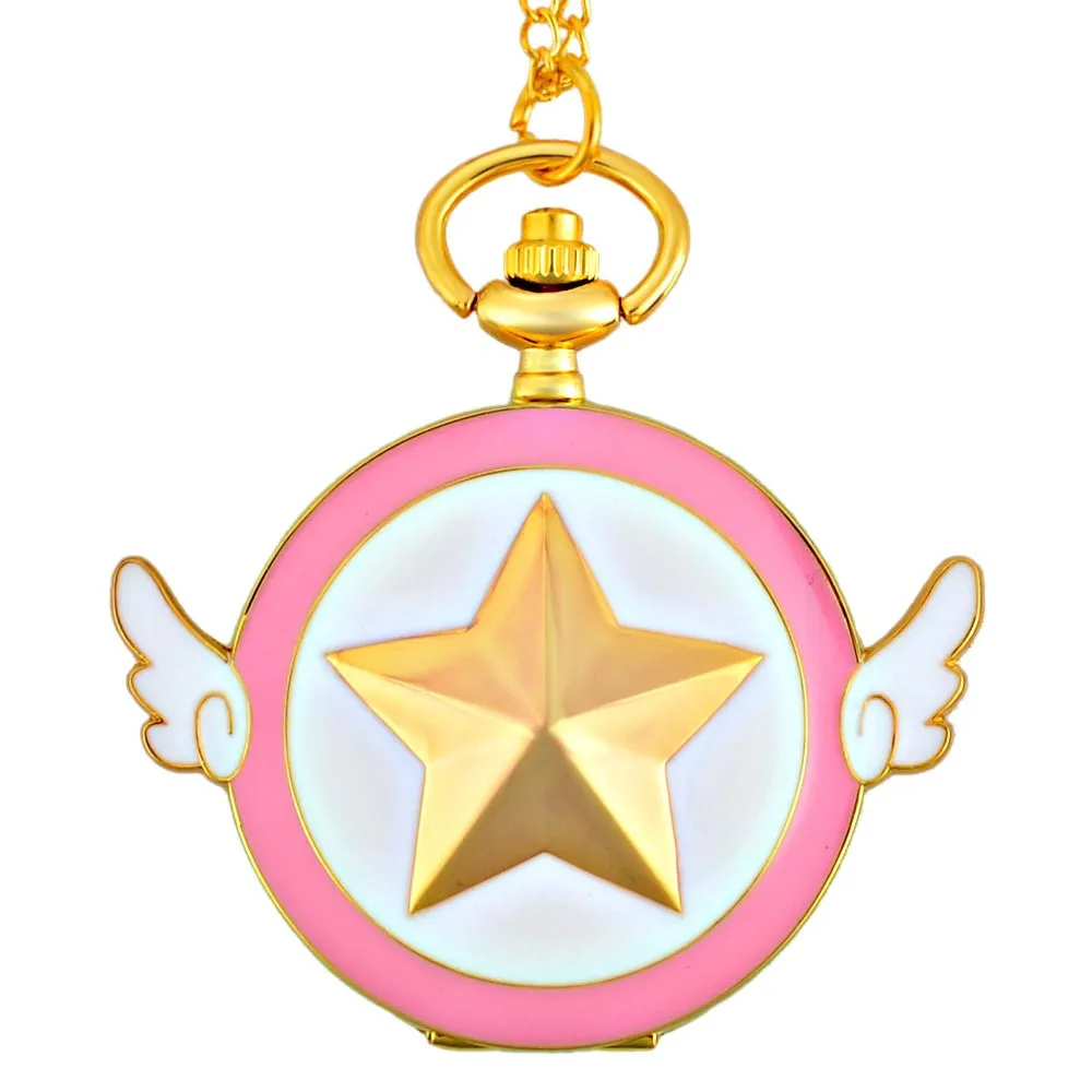 Золотые карманные часы кварцевые аналоговые с цепочкой ожерельем подарки для