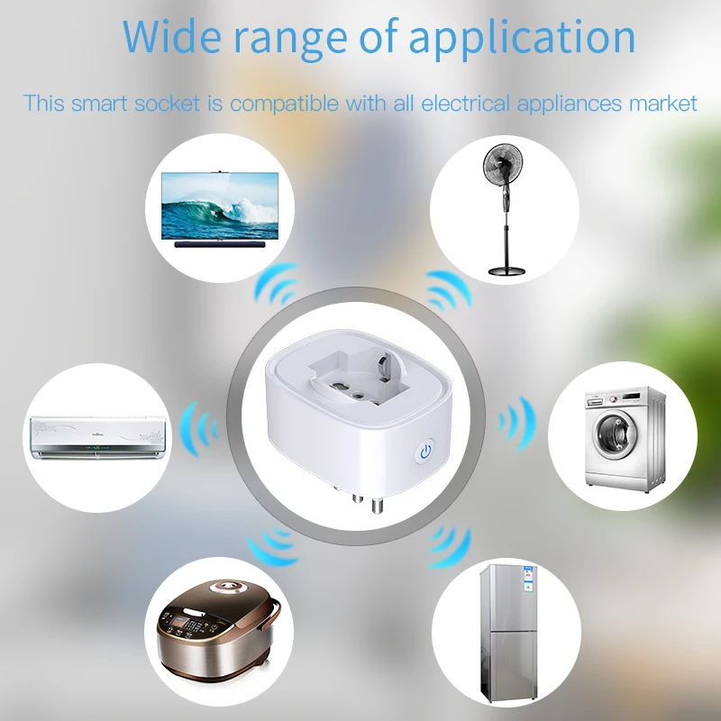 16A WiFi Smart Plug With IT Energy Monitor Power Multi Tuya APP Control Works Google Alexa Assistant Life | Электроника