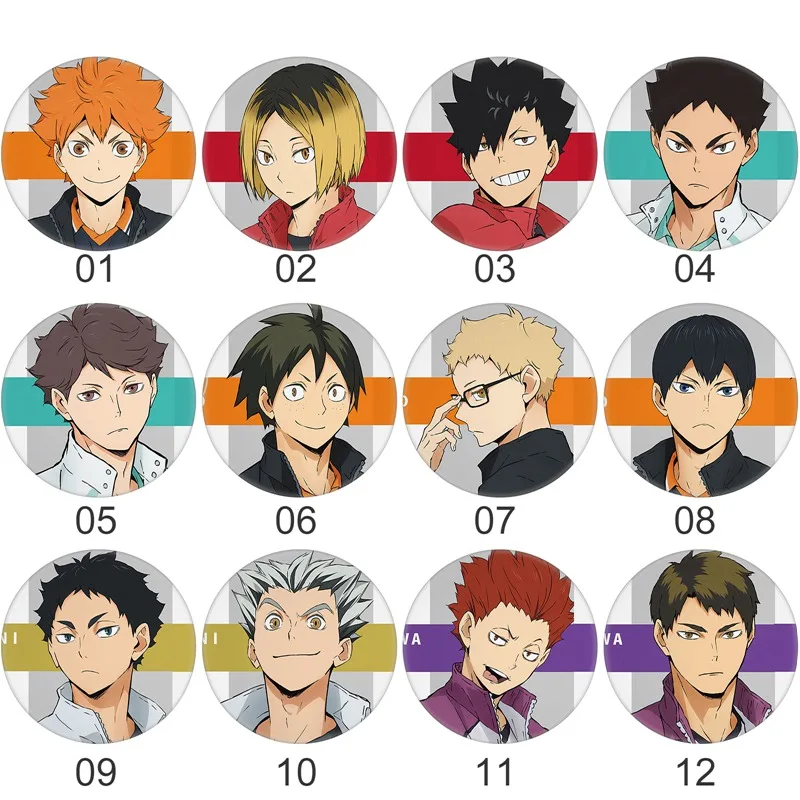 

1 шт. Аниме Haikyuu! Женская Брошь, булавки 58 мм, коллекция японских аниме, значок для рюкзаков, украшение для сумки-карандаша