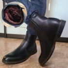 2021 зимние ботинки для мужчин, кожаные ботинки на молнии в стиле ретро, брендовая теплая зимняя мужская обувь ручной работы # DM5266C1