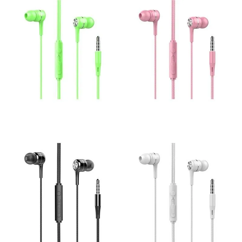Красочные 3 5 мм проводные наушники Спортивная гарнитура с микрофоном