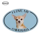 HotMeiNi 13 см x 8,7 см овальная собака порода картина Автомобильная наклейка I Love My Chihuahua бампер стикер наклейка автомобильный Стайлинг Аксессуары
