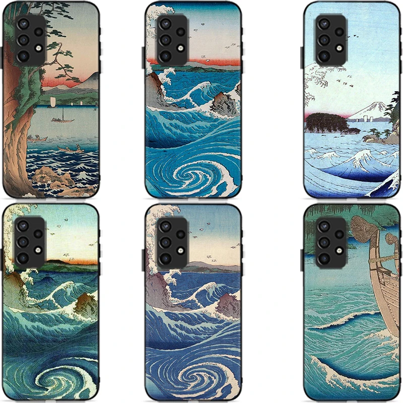 

Spray Waves Japan Culture Phone Case For Samsung Galaxy A52 4G 5G A72 For Spray Waves Japan Culture Carcasa Cases Back Cover