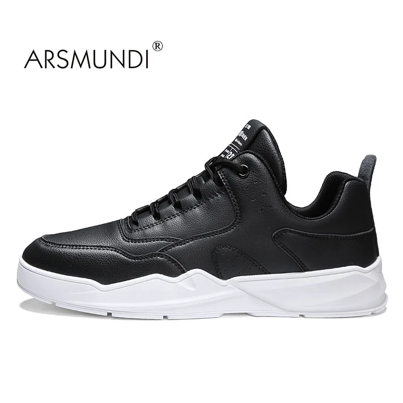 ARSMUNDI/Мужская обувь; Новое поступление; модные кроссовки для мужчин; дышащий Легкий скейтборд; обувь для мужчин; обувь для скейтборда - Цвет: Черный
