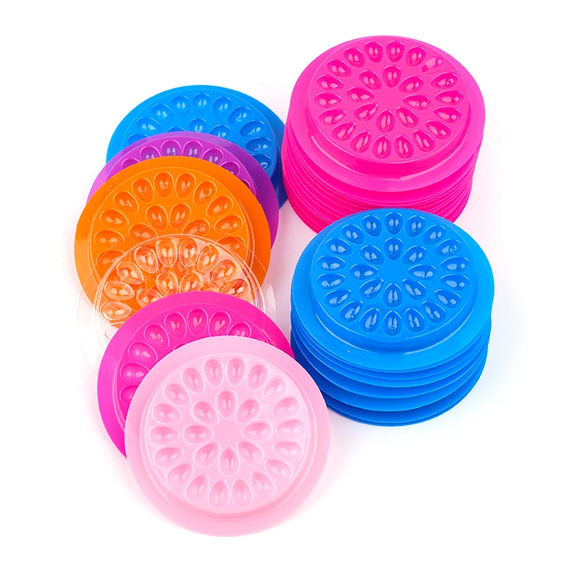 

Wholesale 2/5/50/100Pcs Glue Gasket Eyelash holder Adhesive Pallet Eyelash Extension glue pads stand on eyelash plastic makeup
