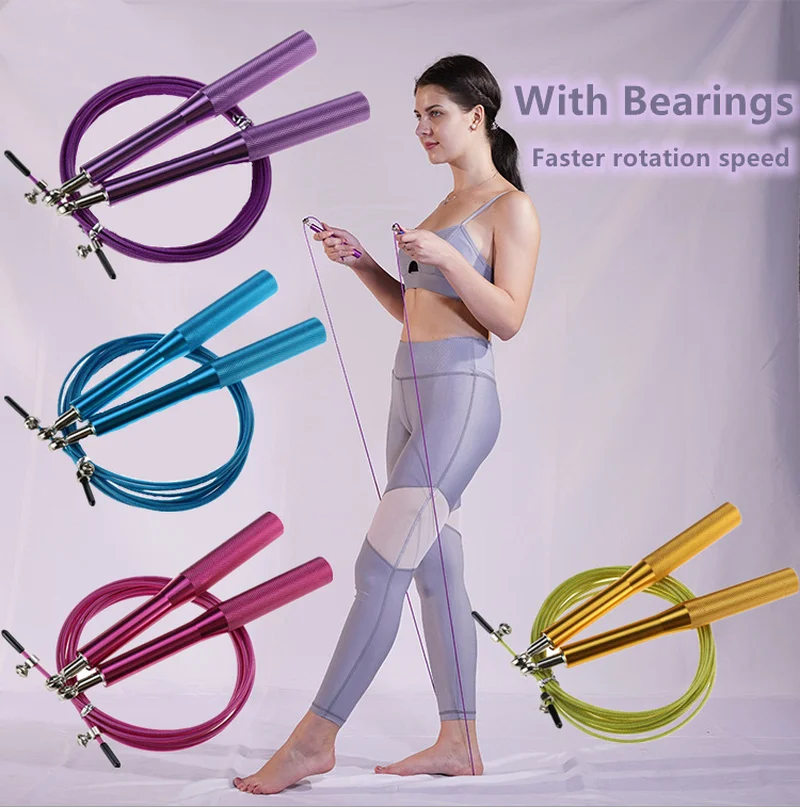 Скакалка со стальной проволокой ультра скоростная для бокса фитнеса тренировок 3