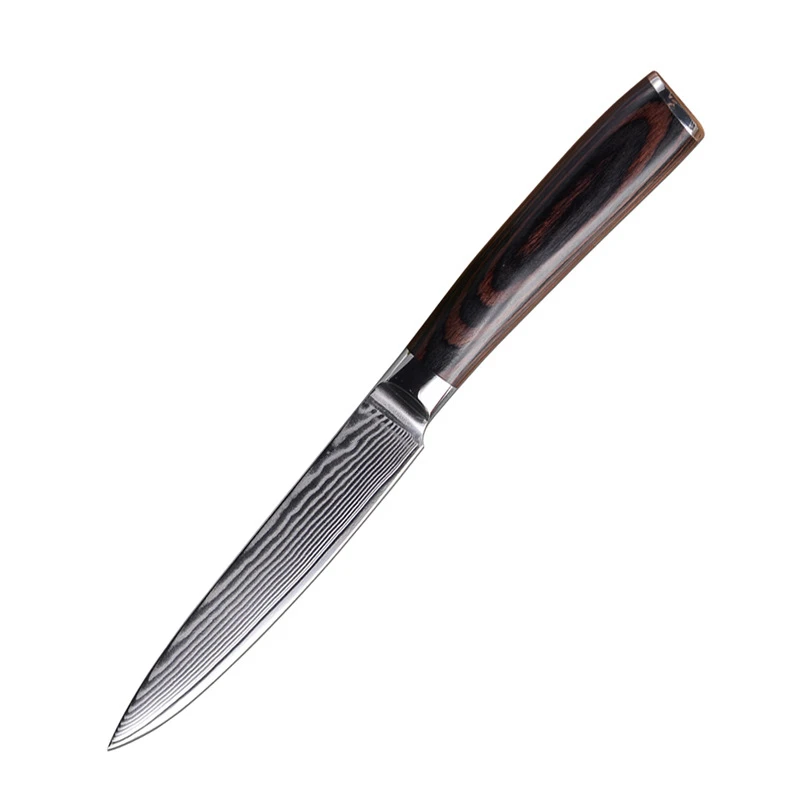 

Нож из дамасской стали с деревянной ручкой, 5 дюймов